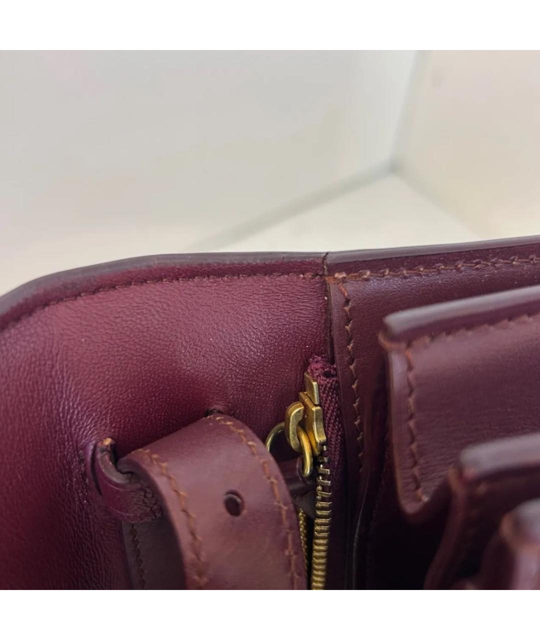 CELINE Бордовая кожаная сумка через плечо, фото 7