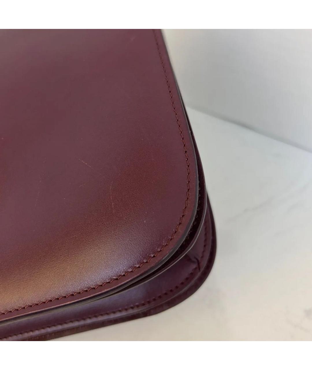 CELINE Бордовая кожаная сумка через плечо, фото 4