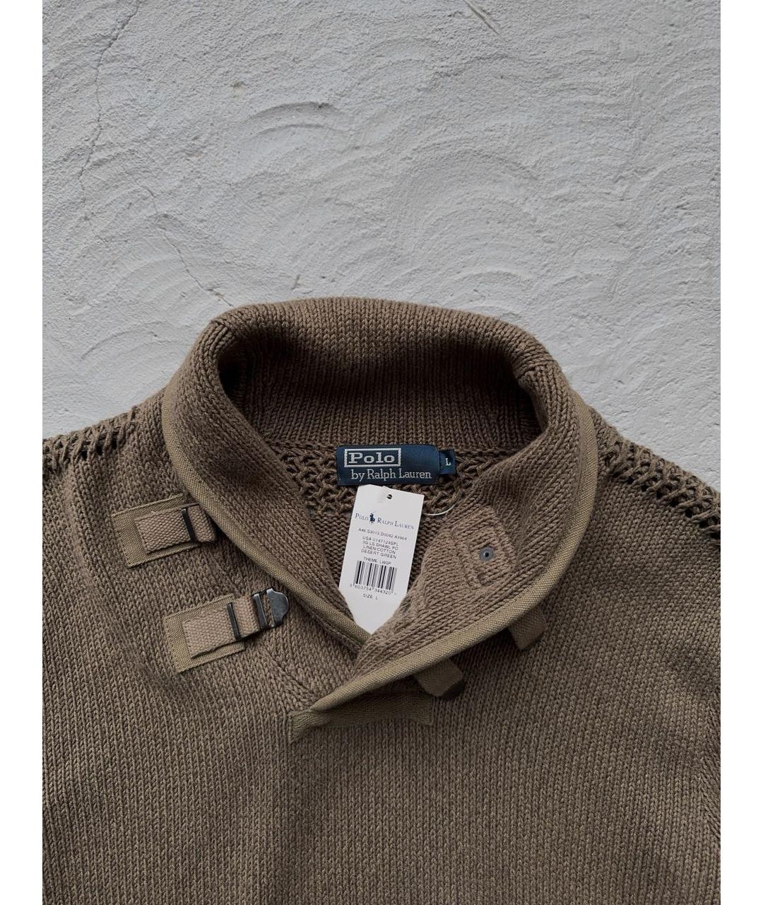 POLO RALPH LAUREN Зеленый хлопковый джемпер / свитер, фото 8