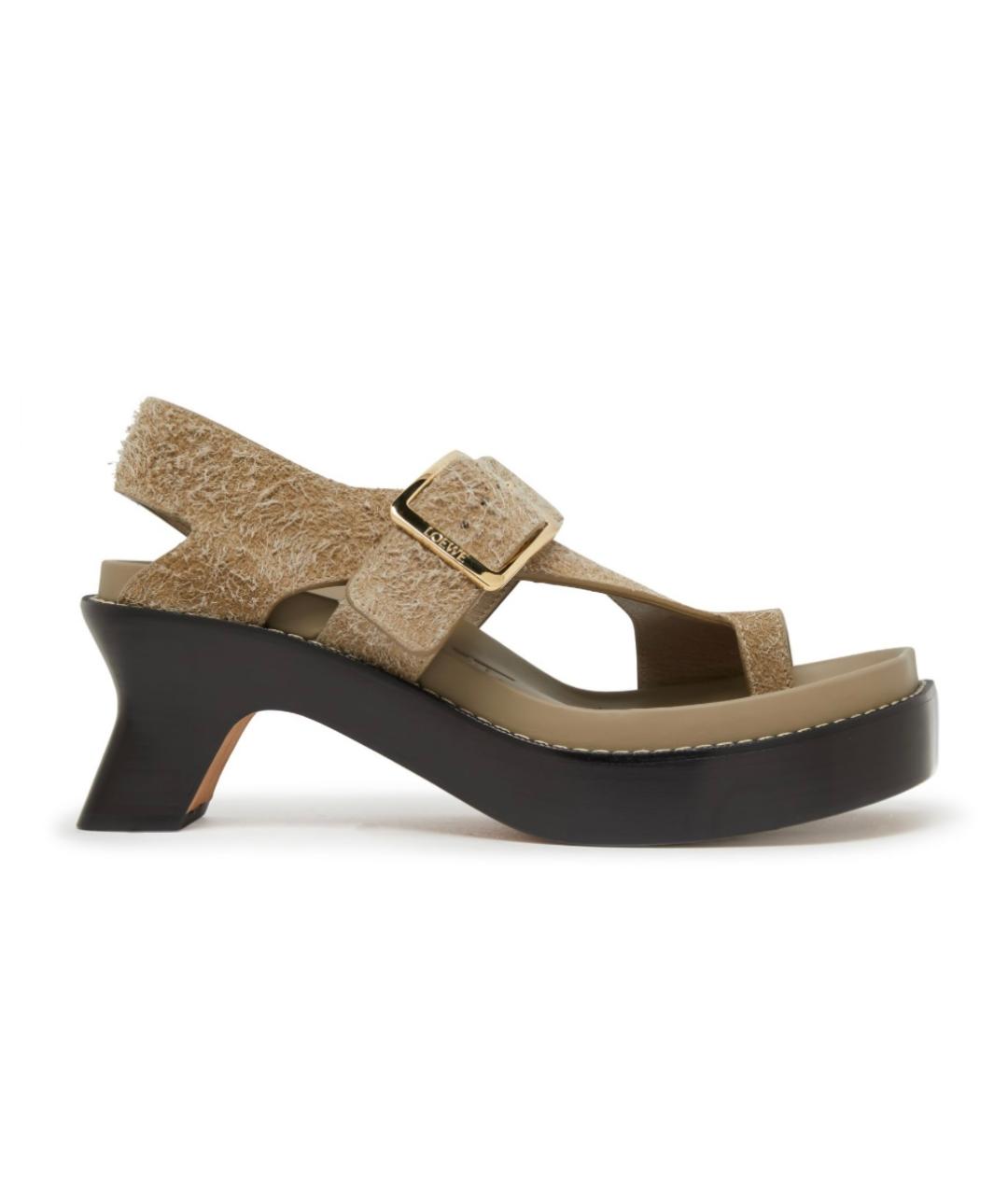 LOEWE Зеленые замшевые сандалии, фото 6