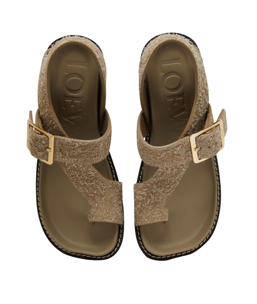 LOEWE Зеленые замшевые сандалии, фото 3