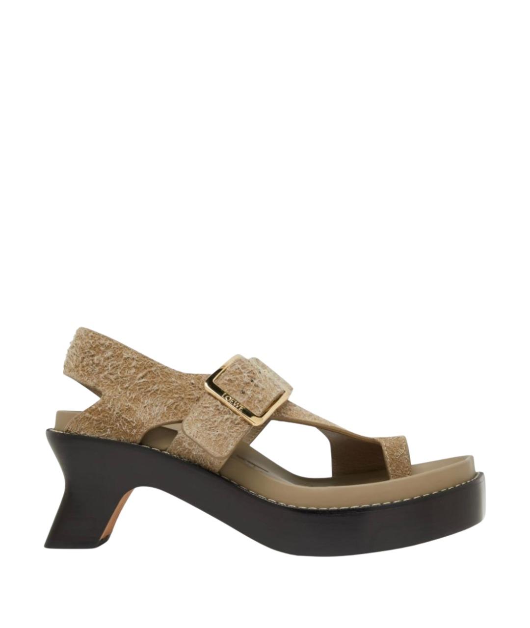 LOEWE Зеленые замшевые сандалии, фото 1