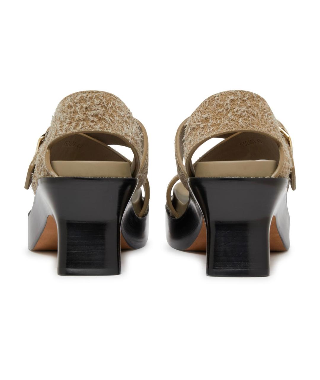 LOEWE Зеленые замшевые сандалии, фото 4