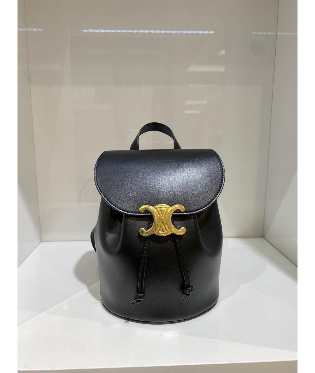 CELINE Черный кожаный рюкзак, фото 2
