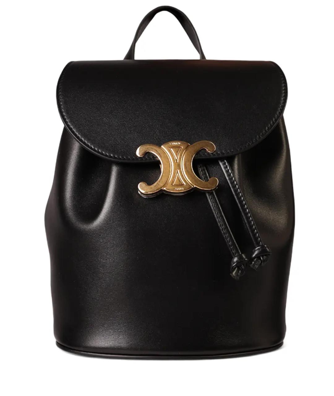 CELINE Черный кожаный рюкзак, фото 1