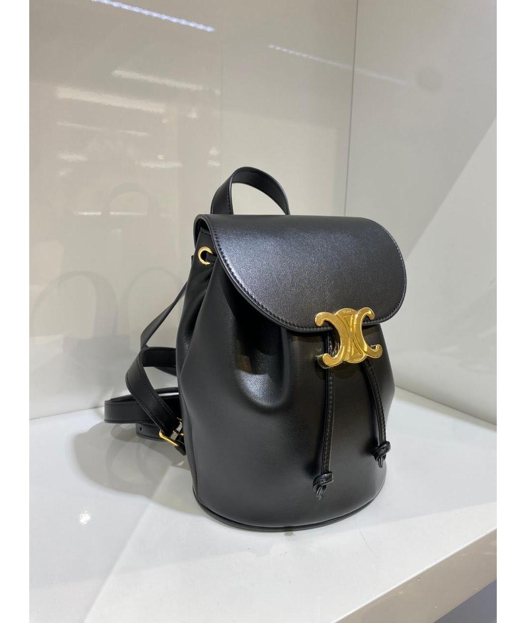 CELINE Черный кожаный рюкзак, фото 3