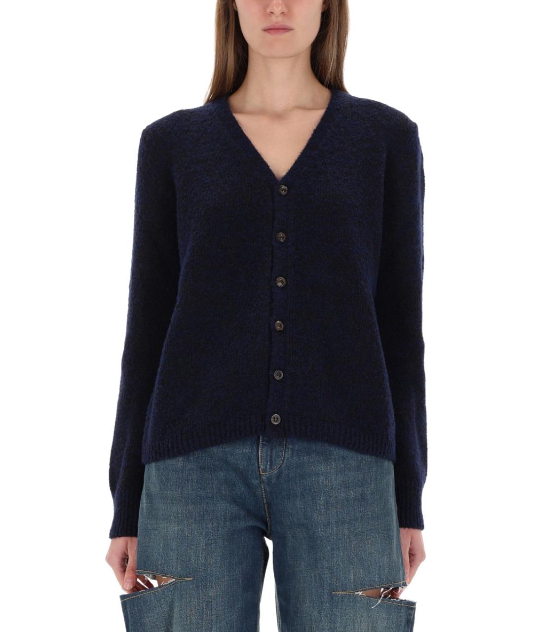 MAISON MARGIELA Темно-синий шерстяной кардиган, фото 2