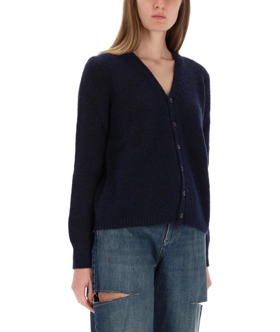 MAISON MARGIELA Темно-синий шерстяной кардиган, фото 5