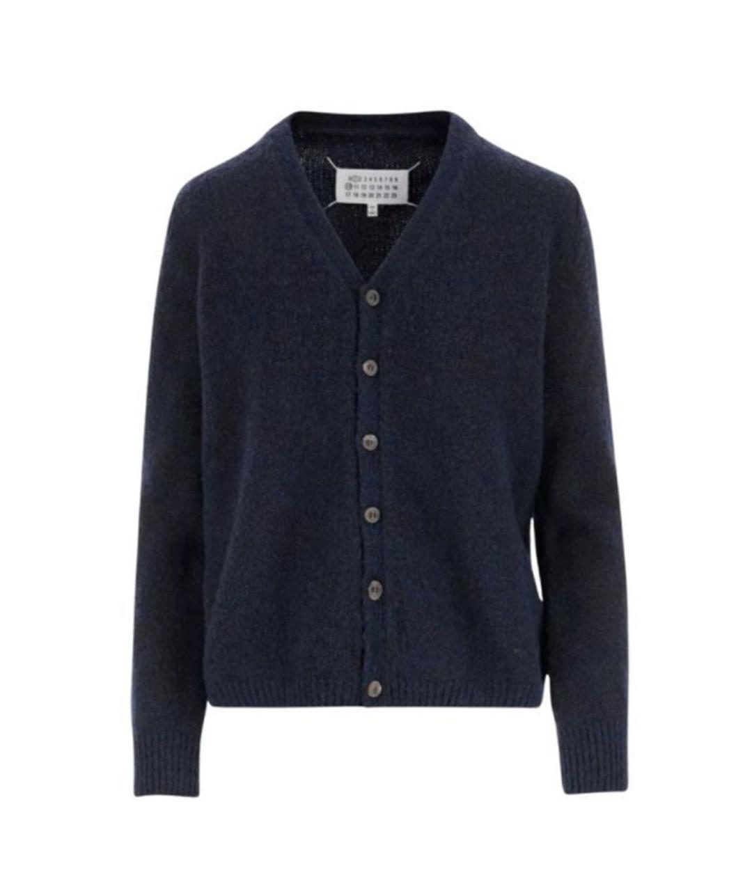 MAISON MARGIELA Темно-синий шерстяной кардиган, фото 1