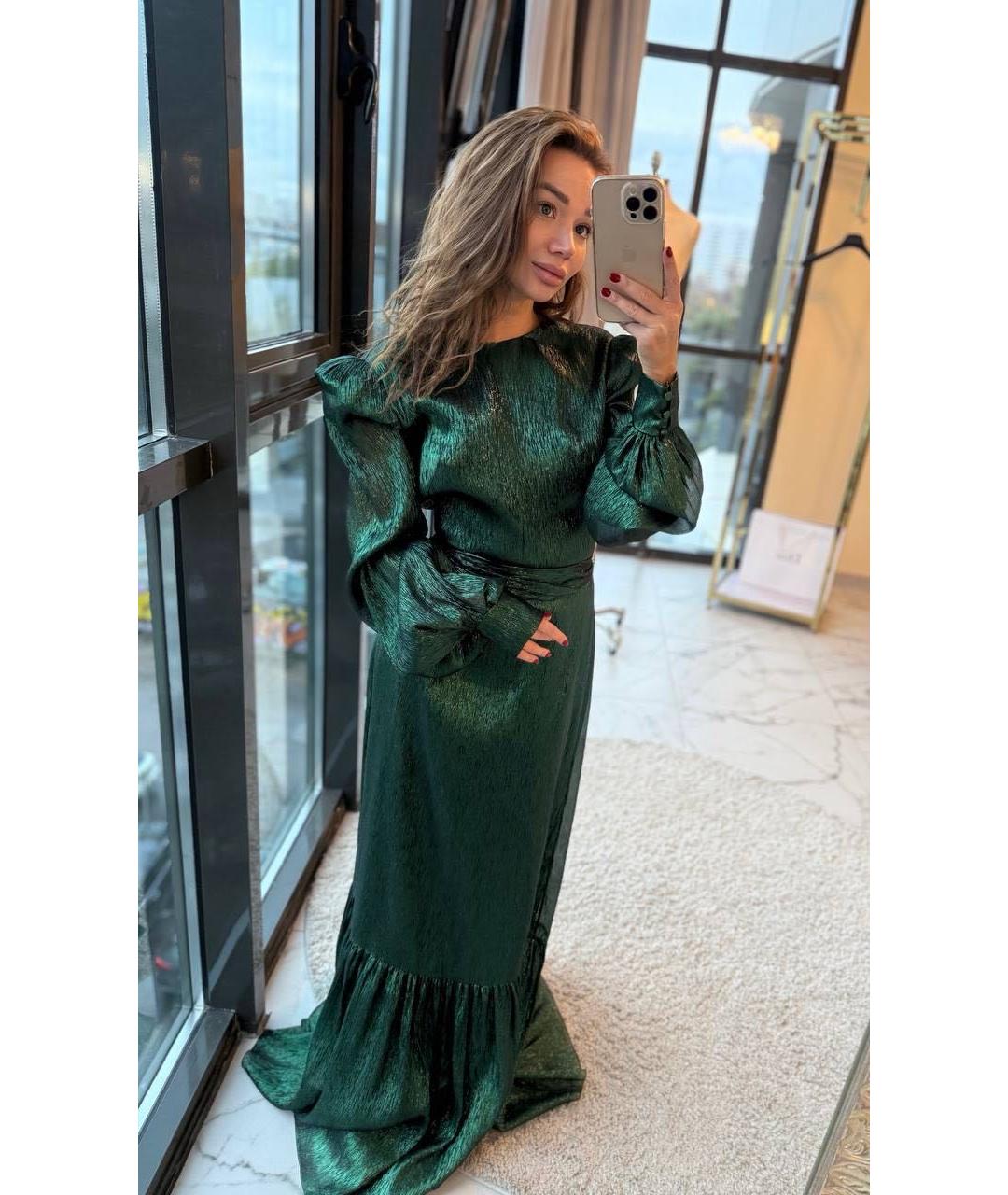 The Vampire's Wife Зеленые шелковое вечернее платье, фото 6