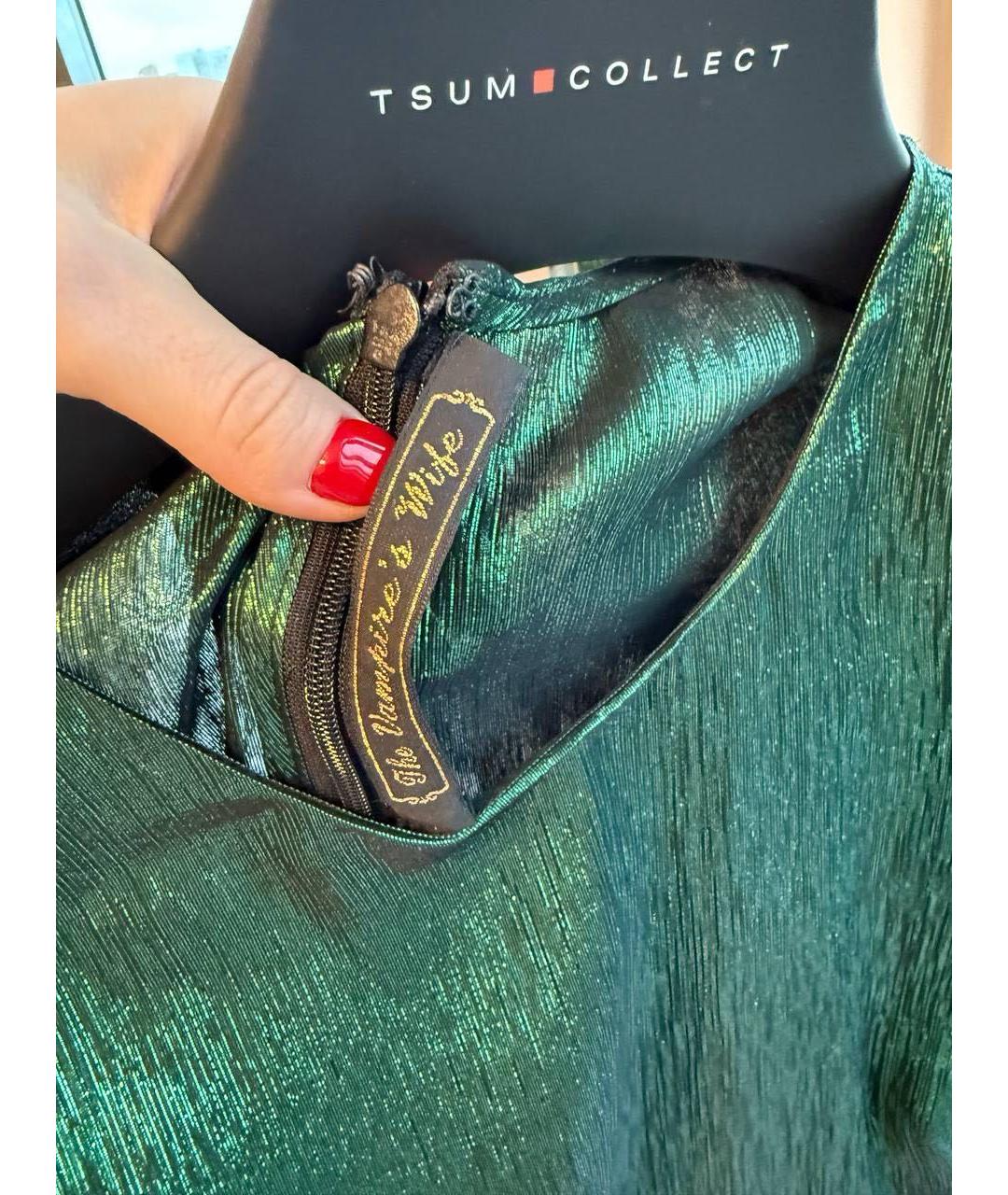 The Vampire's Wife Зеленые шелковое вечернее платье, фото 3