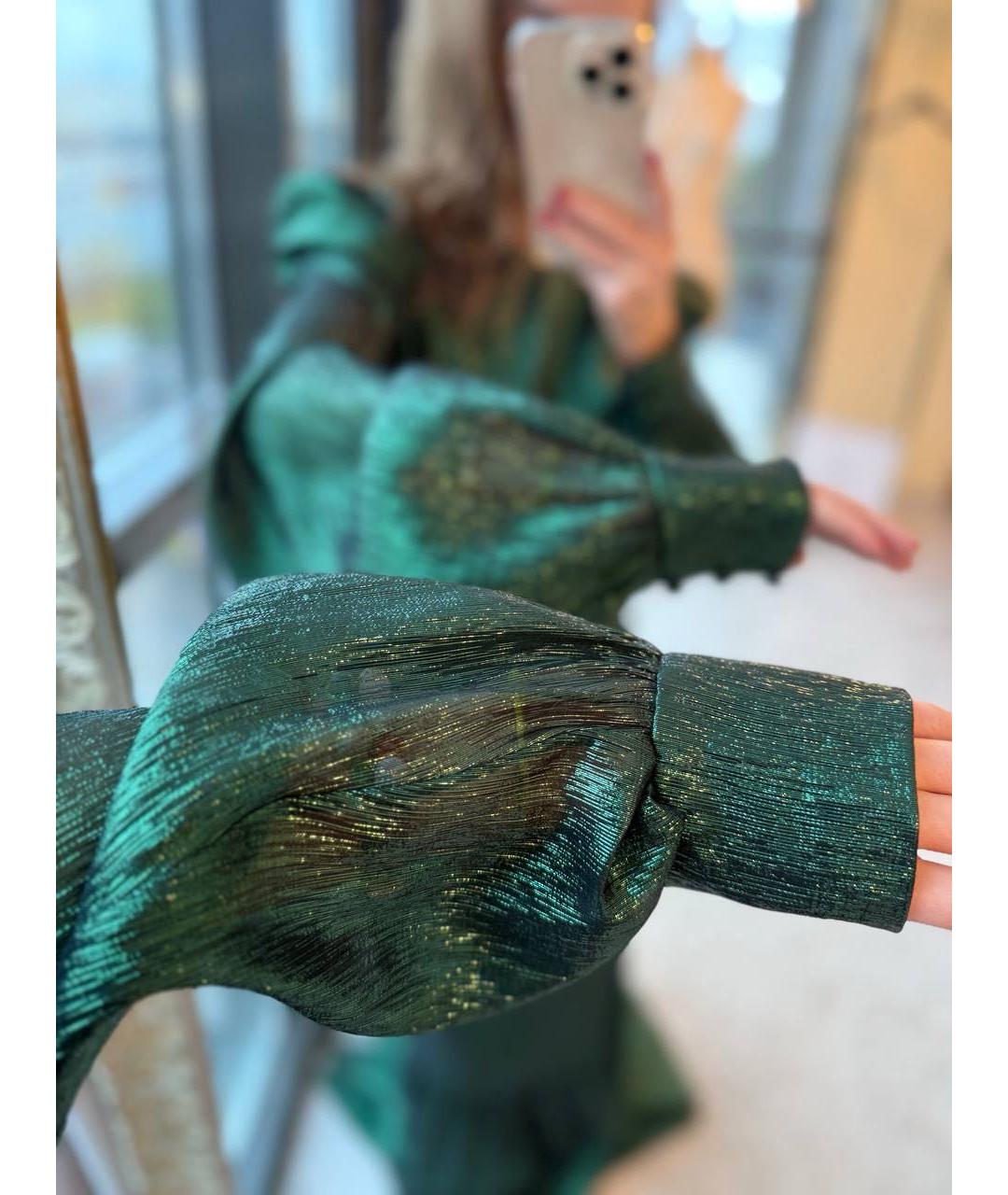 The Vampire's Wife Зеленые шелковое вечернее платье, фото 4