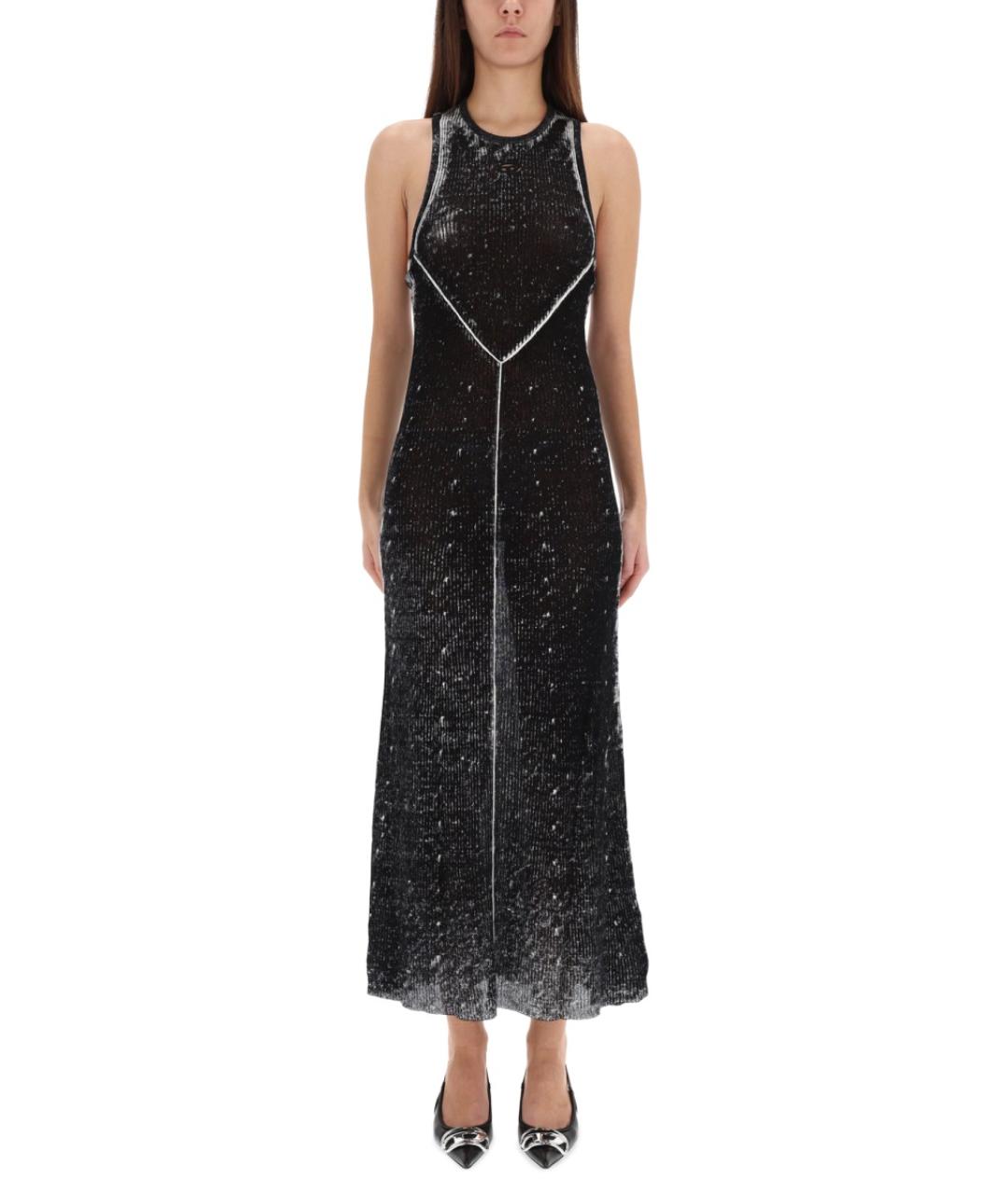 DIESEL Черное льняное повседневное платье, фото 2