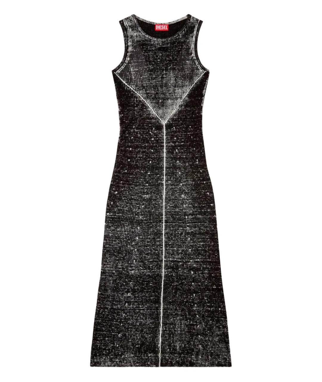 DIESEL Черное льняное повседневное платье, фото 1