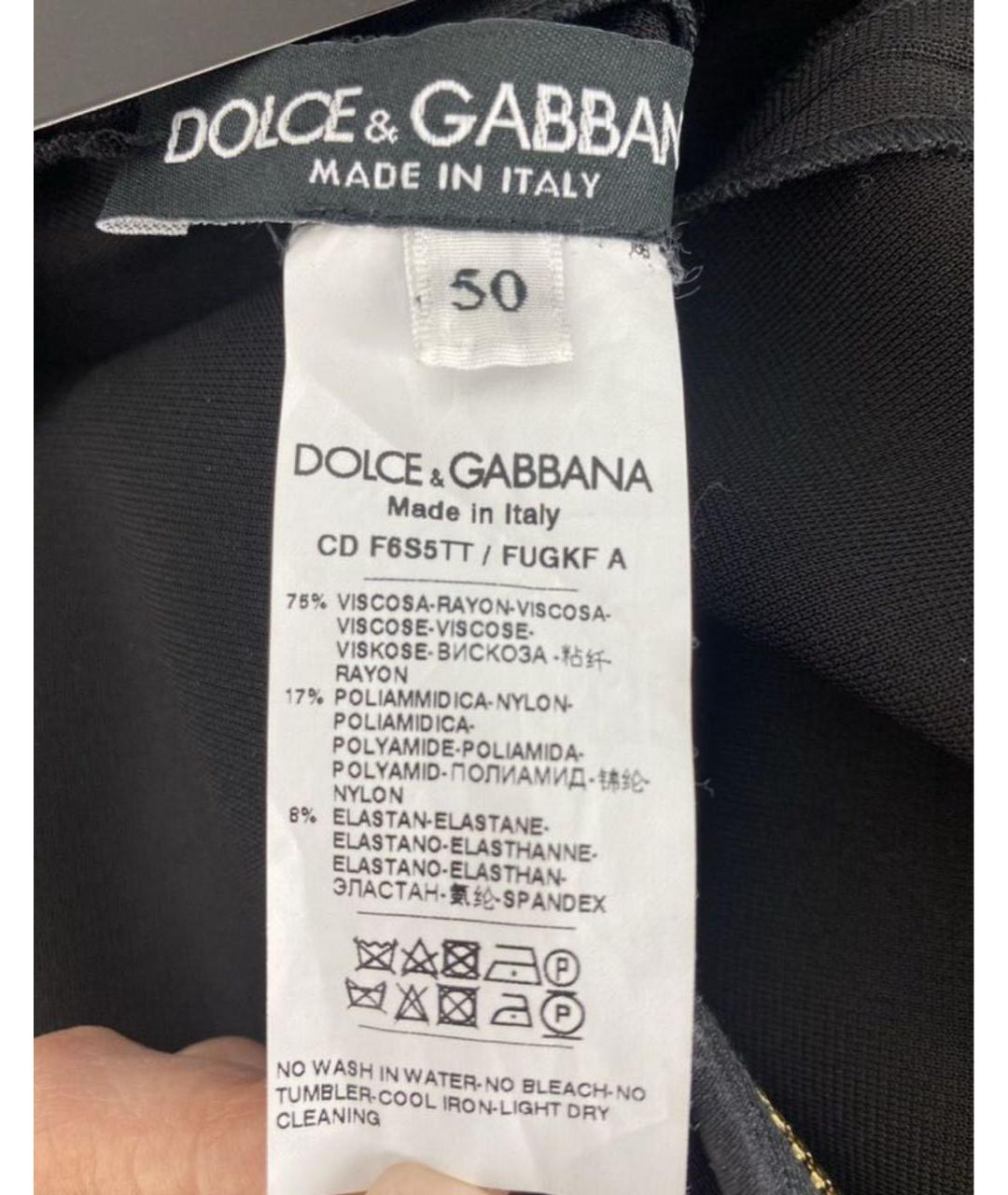 DOLCE&GABBANA Черное вискозное платье, фото 6