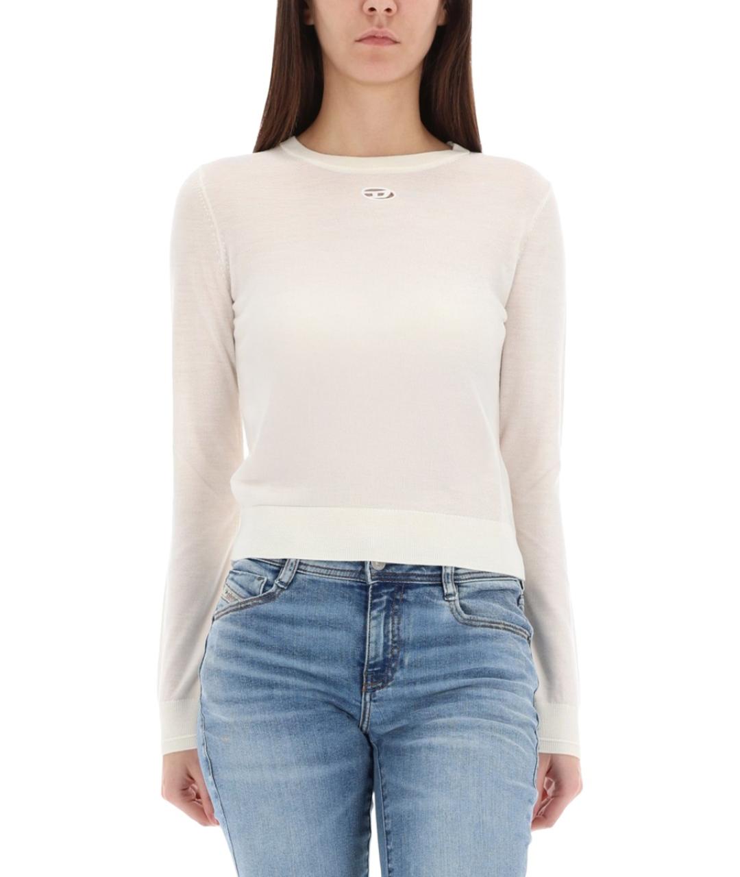 DIESEL Белый шерстяной джемпер / свитер, фото 3