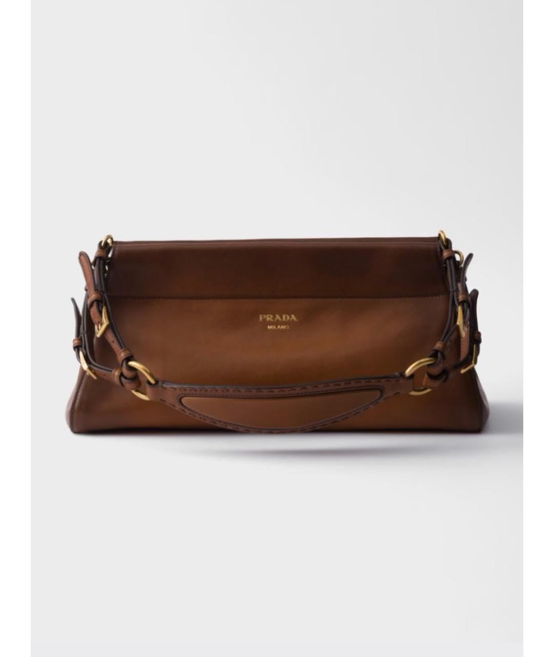 PRADA Коричневая кожаная сумка через плечо, фото 9