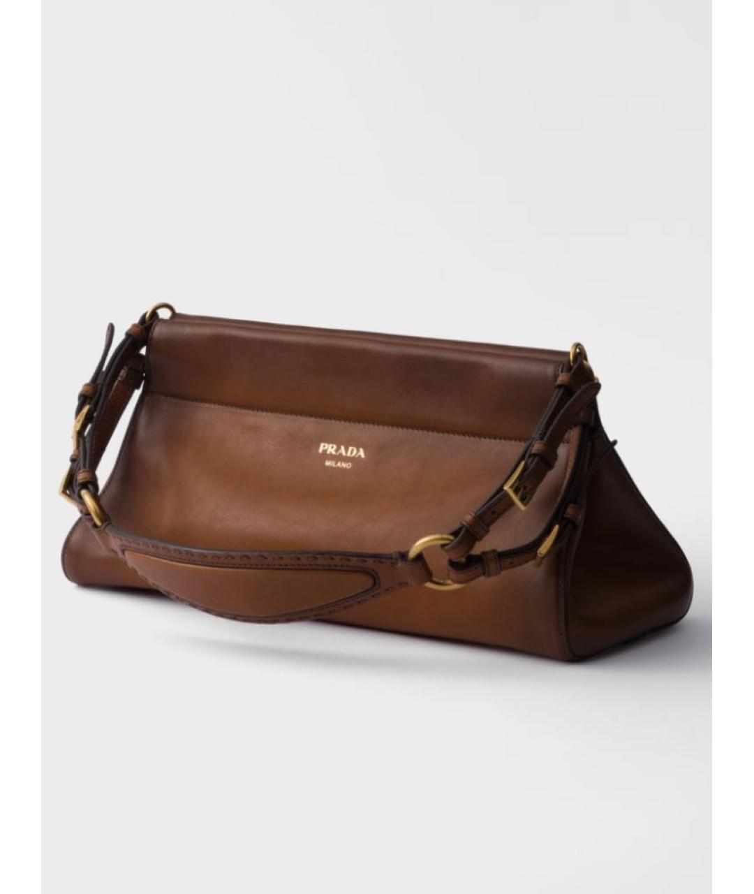 PRADA Коричневая кожаная сумка через плечо, фото 2