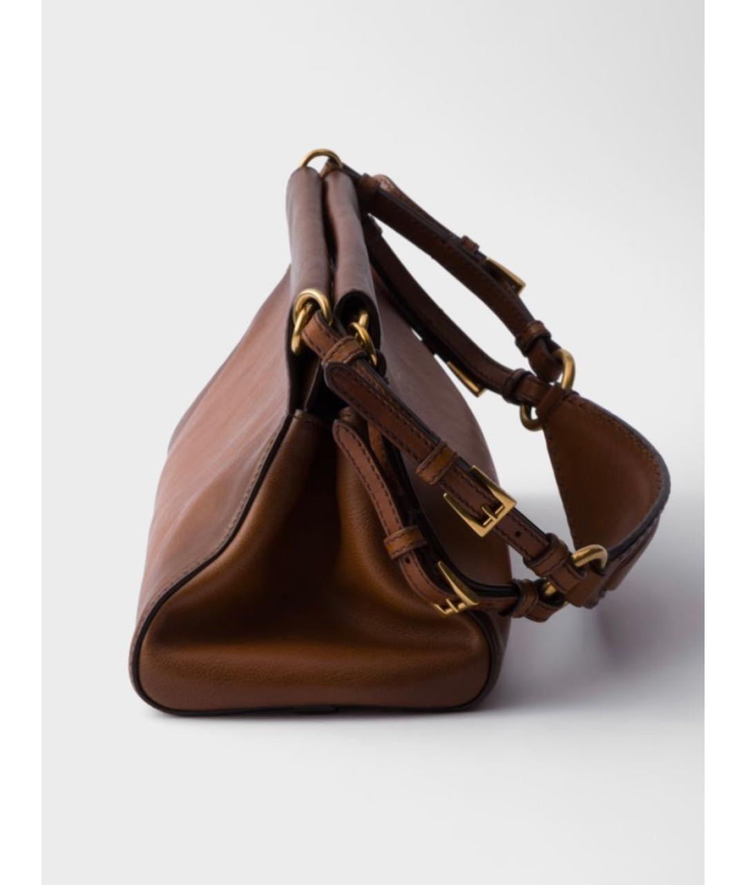 PRADA Коричневая кожаная сумка через плечо, фото 4