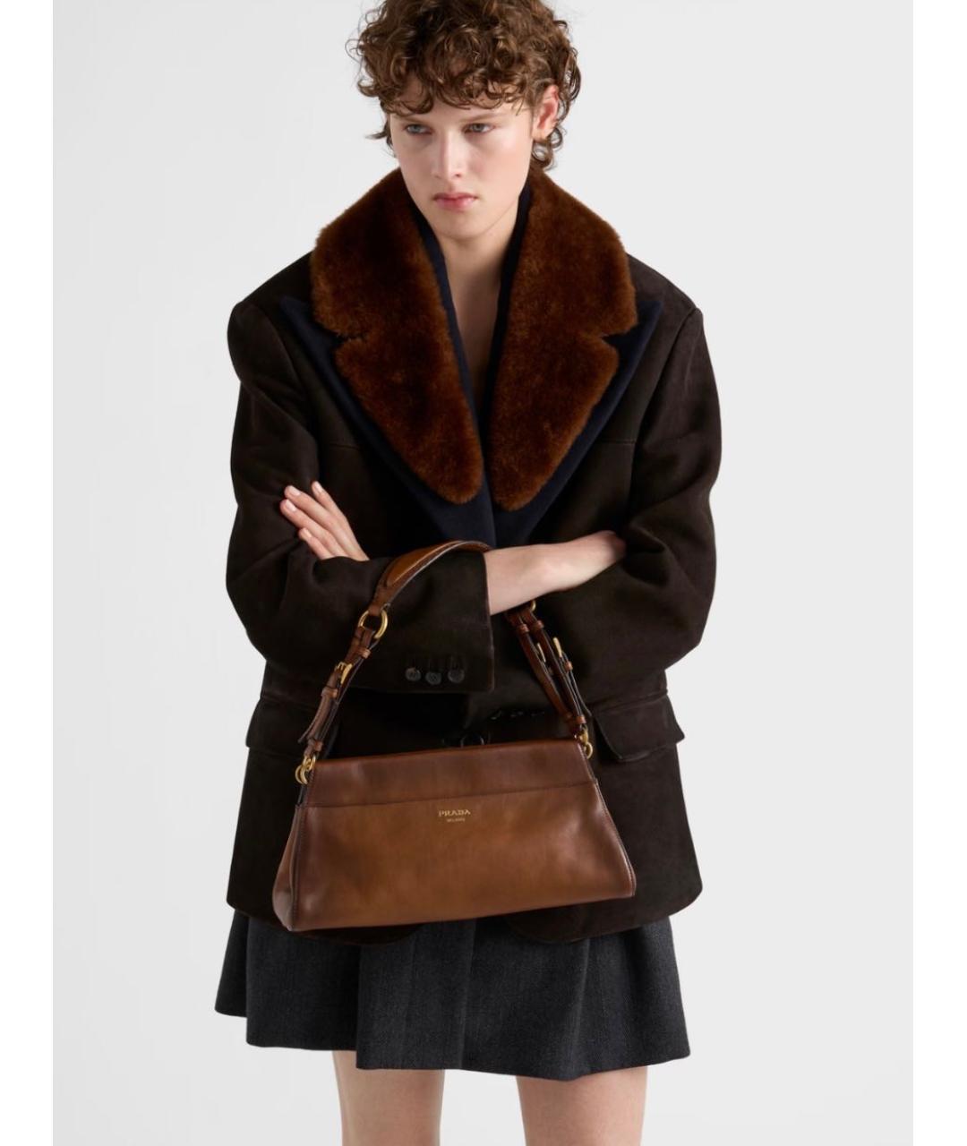 PRADA Коричневая кожаная сумка через плечо, фото 6