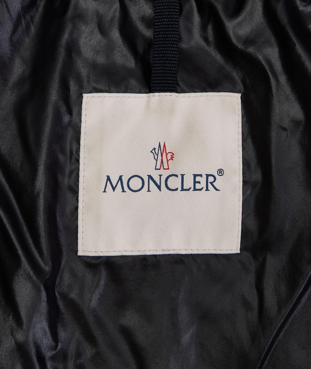 MONCLER Темно-синий полиамидовый пуховик, фото 3