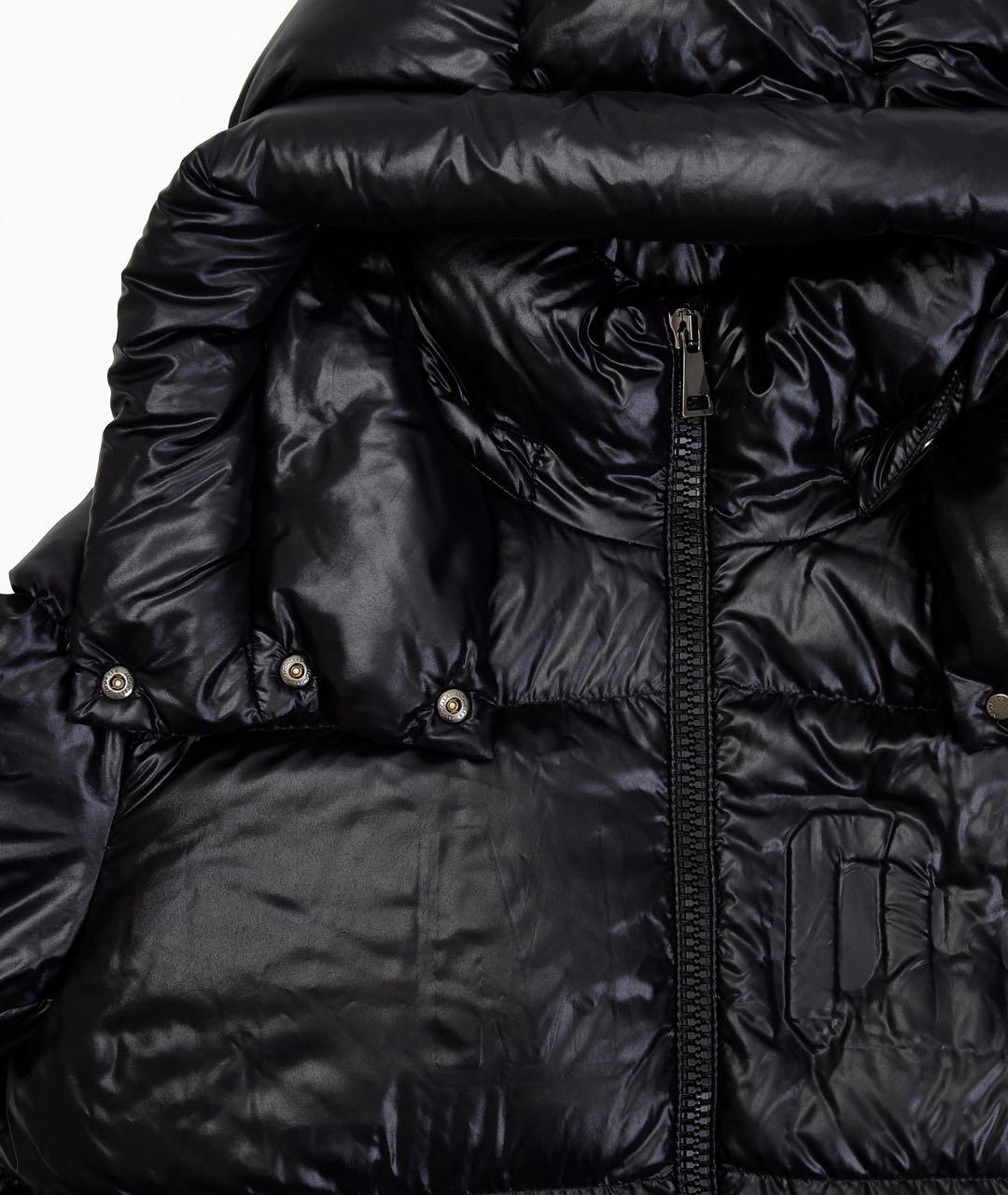 MONCLER Темно-синий полиамидовый пуховик, фото 4