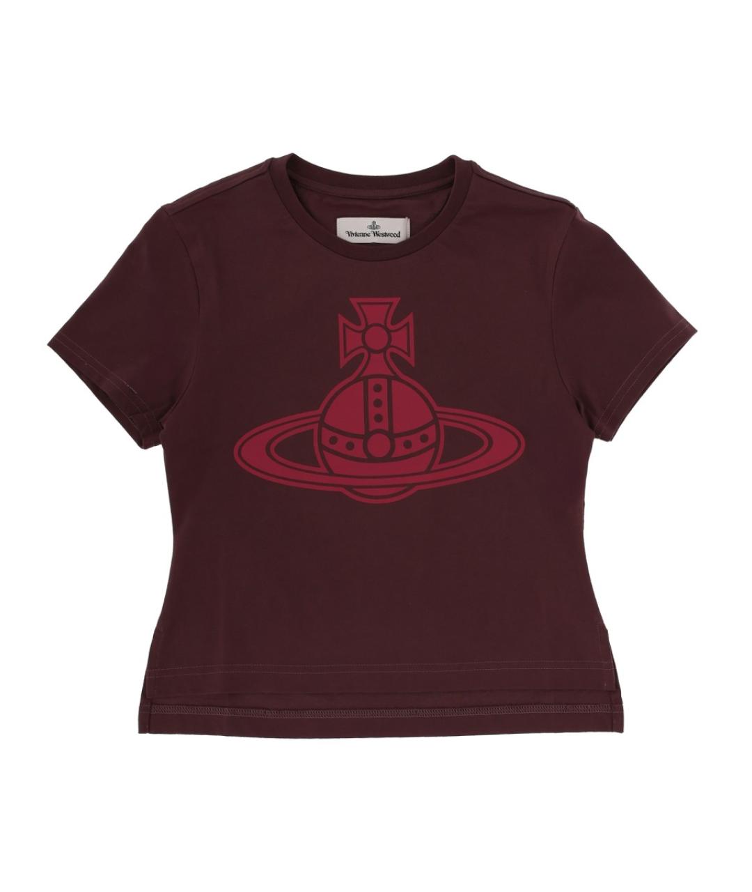 VIVIENNE WESTWOOD Бордовая хлопковая футболка, фото 1