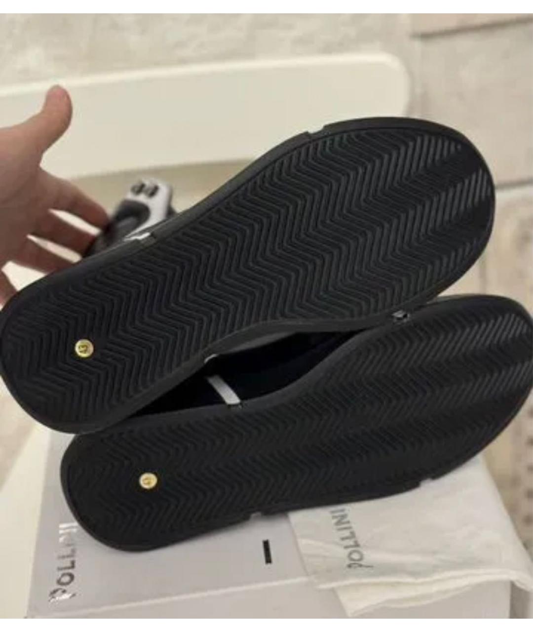 POLLINI Серые кожаные высокие кроссовки / кеды, фото 7