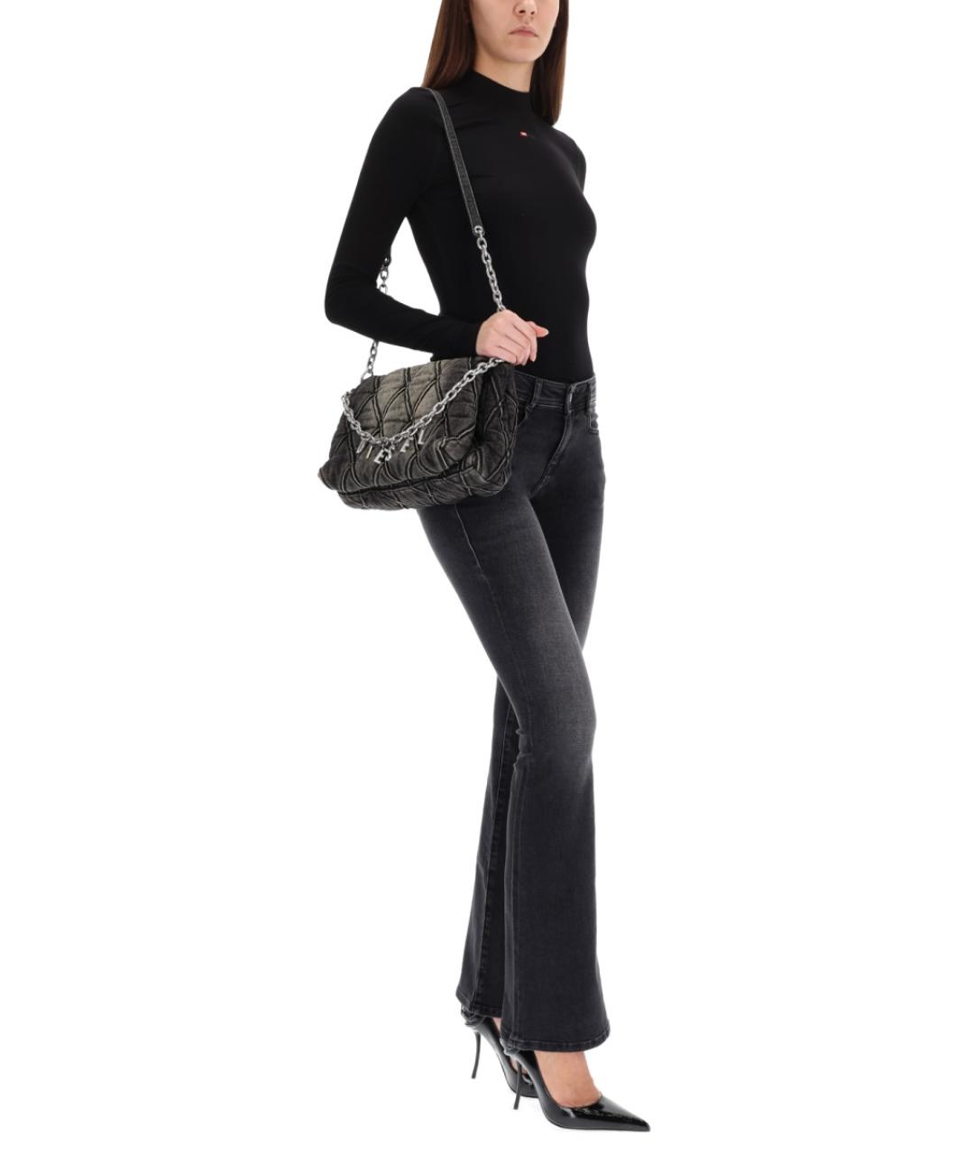 DIESEL Черные хлопко-эластановые прямые джинсы, фото 3