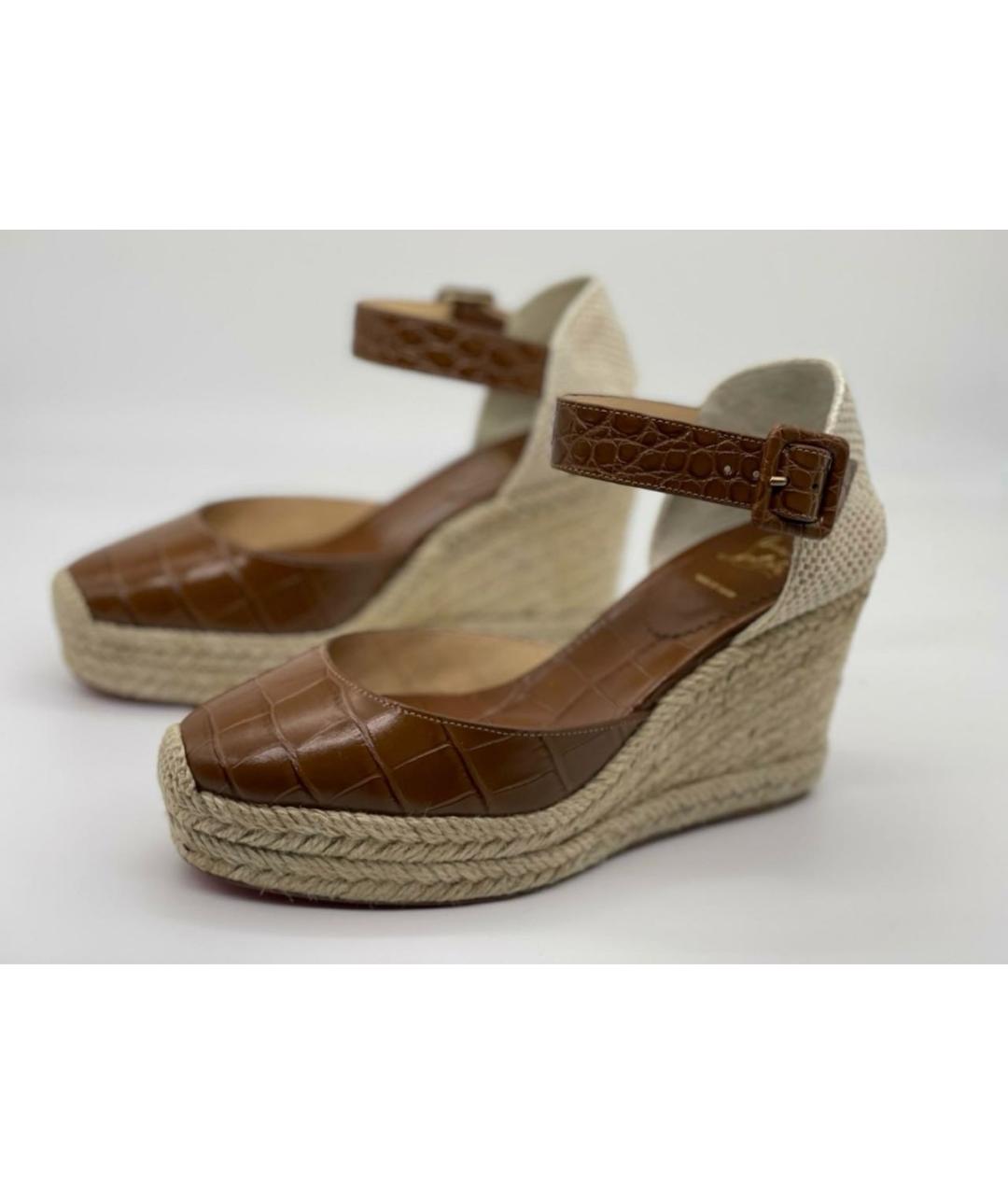 CHRISTIAN LOUBOUTIN Коричневые эспадрильи из лакированной кожи, фото 5