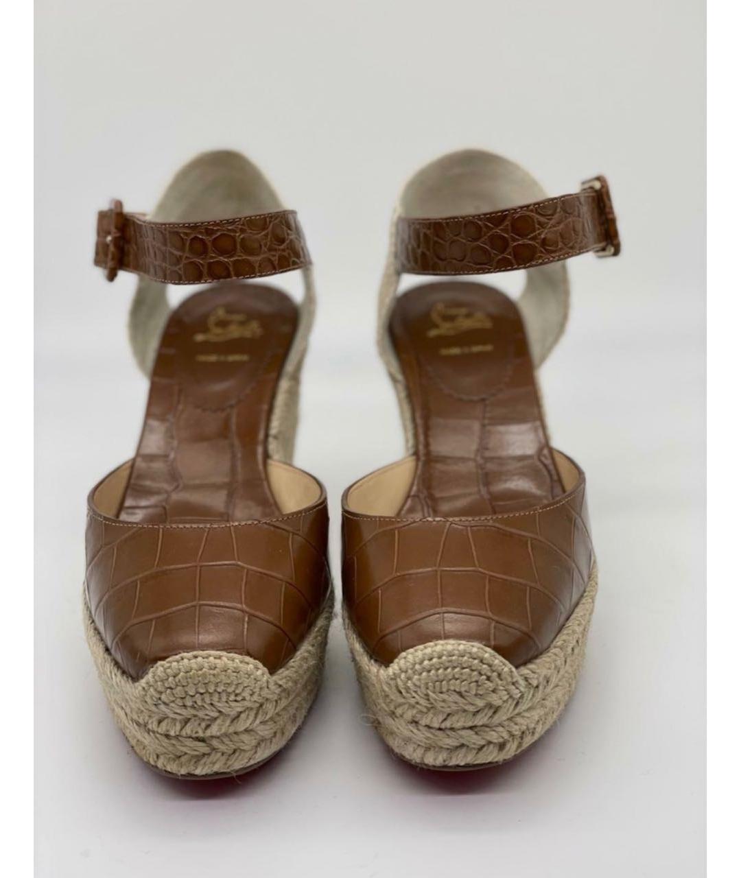 CHRISTIAN LOUBOUTIN Коричневые эспадрильи из лакированной кожи, фото 2