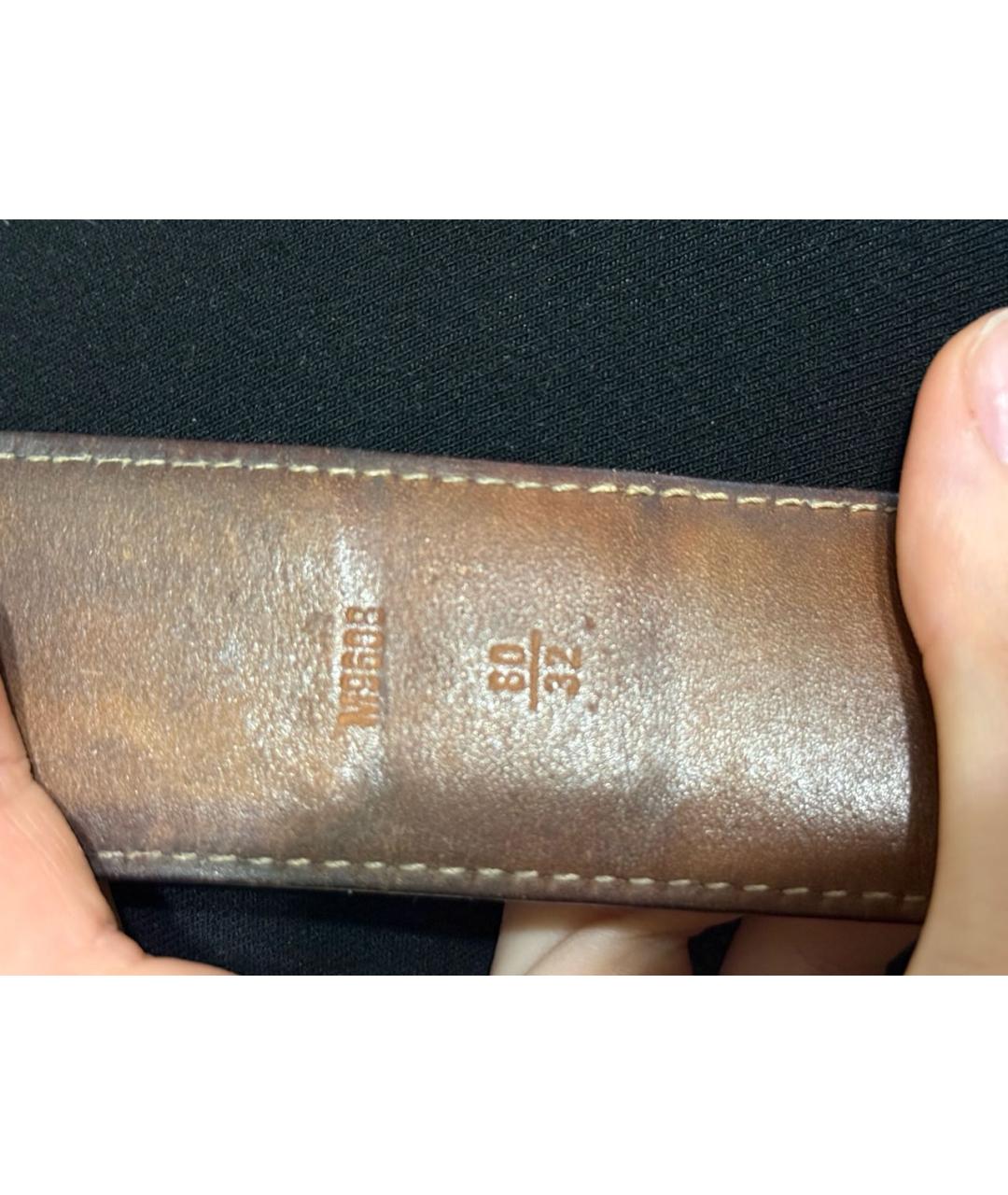 LOUIS VUITTON Коричневый кожаный ремень, фото 7