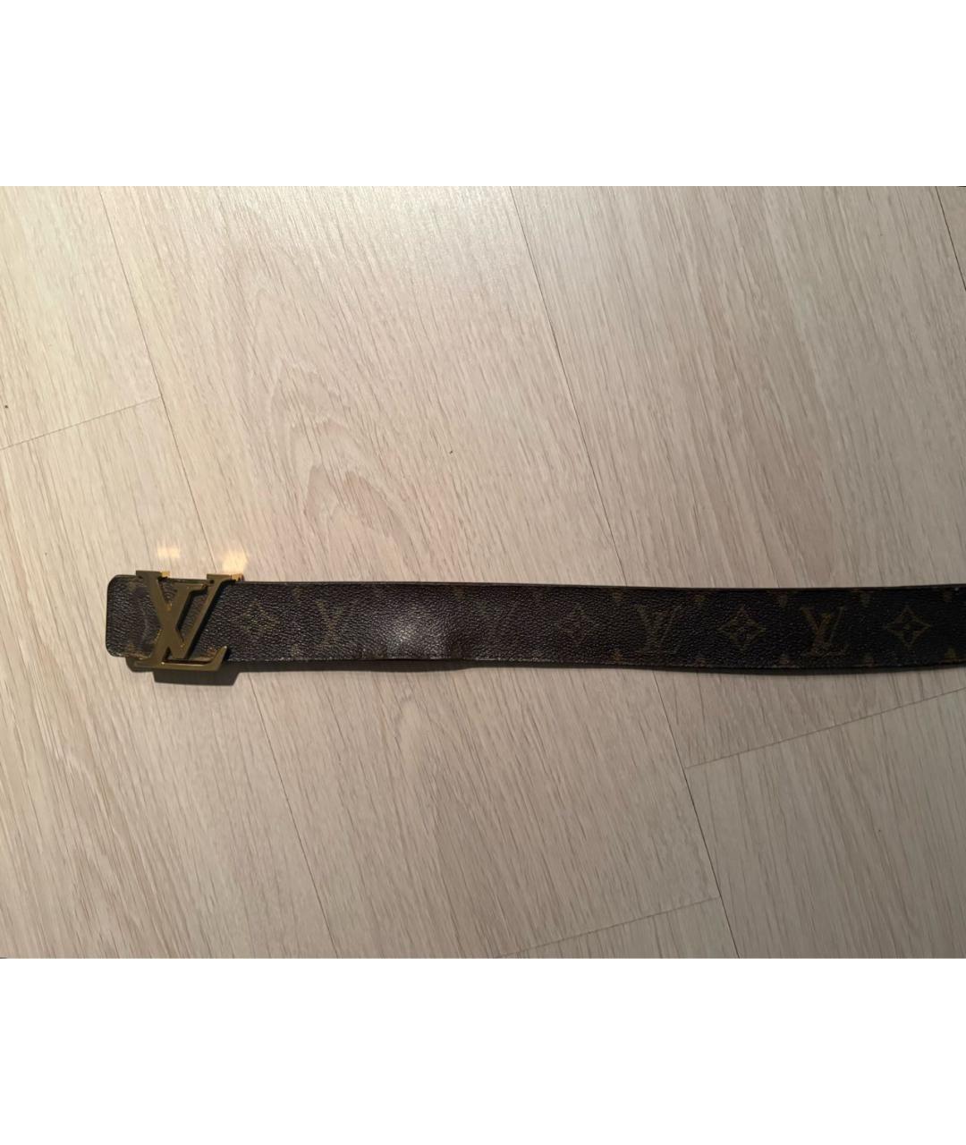 LOUIS VUITTON Коричневый кожаный ремень, фото 3