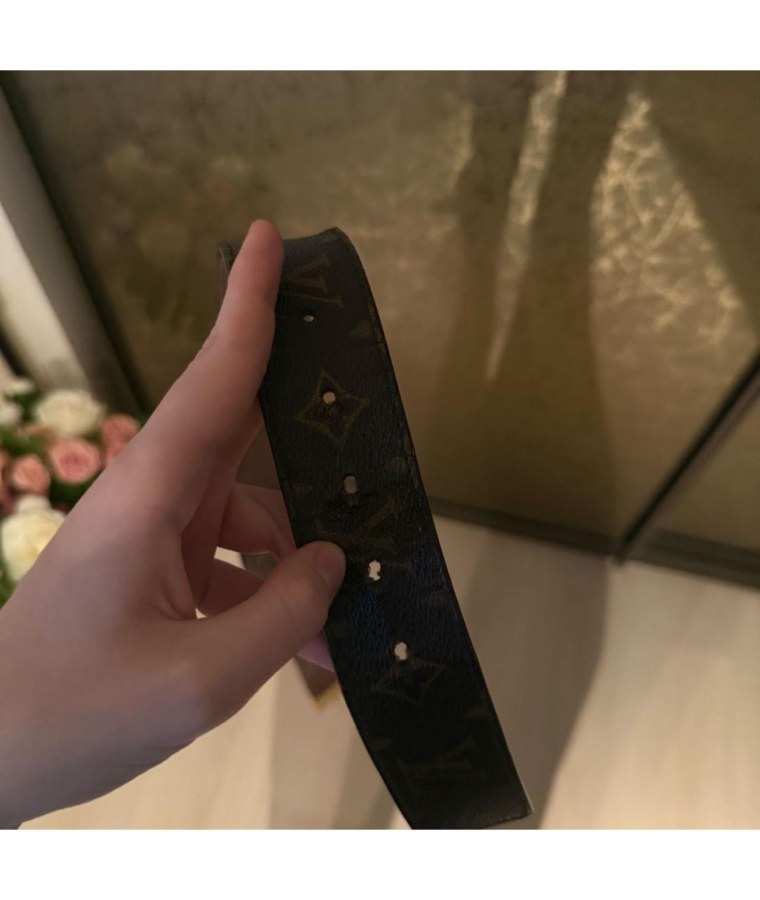 LOUIS VUITTON Коричневый кожаный ремень, фото 2