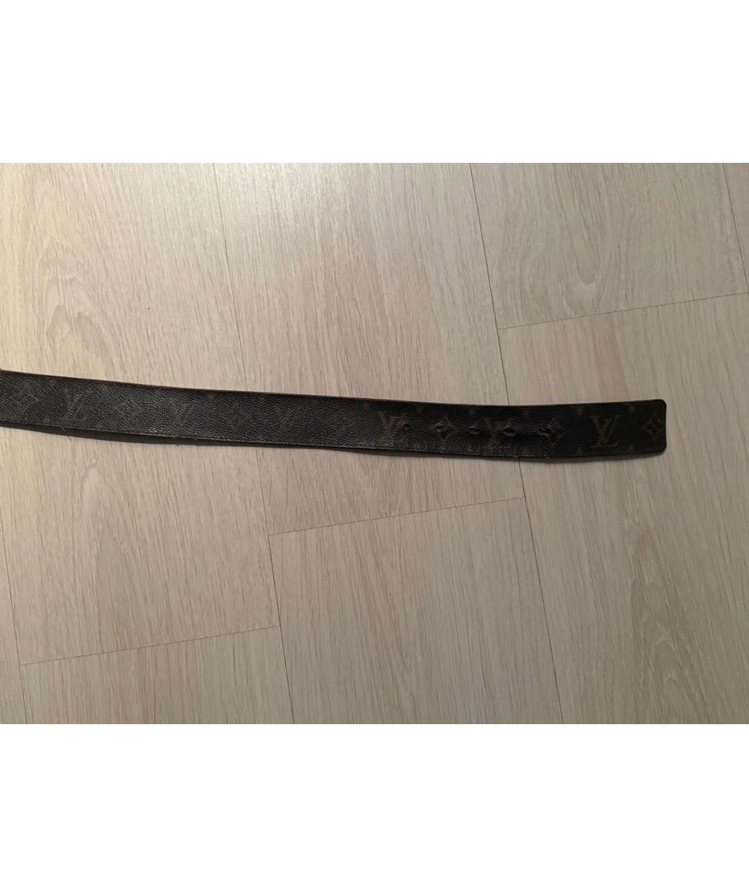LOUIS VUITTON Коричневый кожаный ремень, фото 4