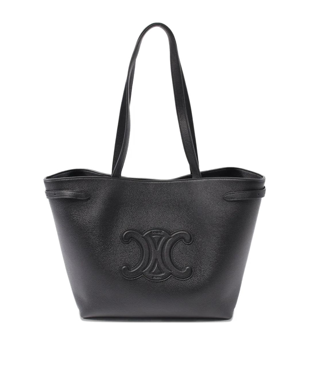 CELINE Черная кожаная сумка тоут, фото 1