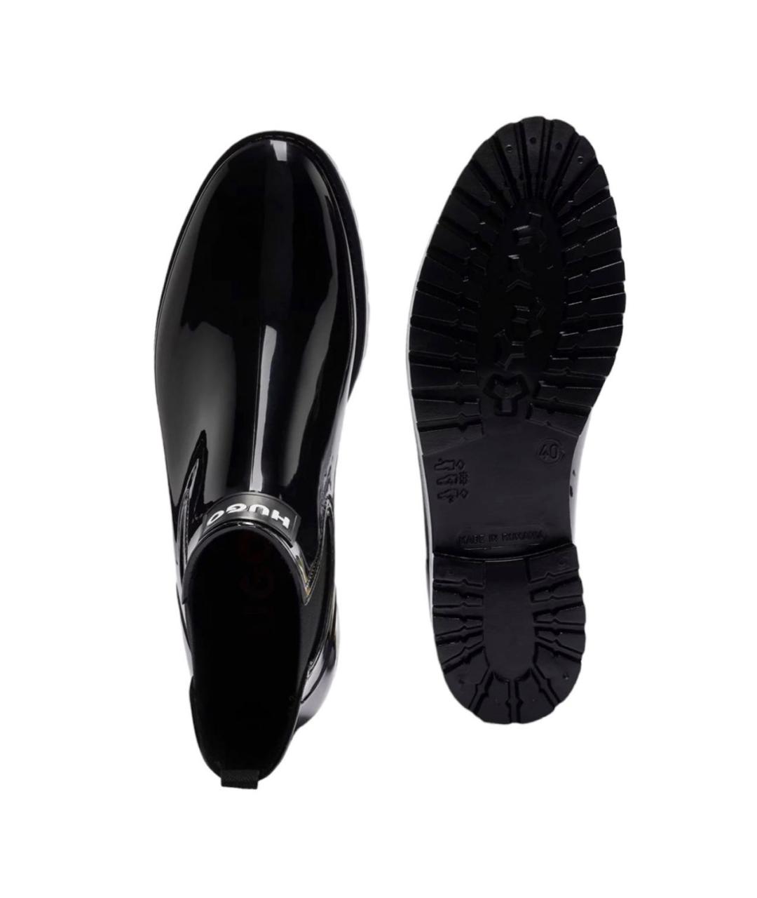 HUGO Черные резиновые сапоги, фото 3