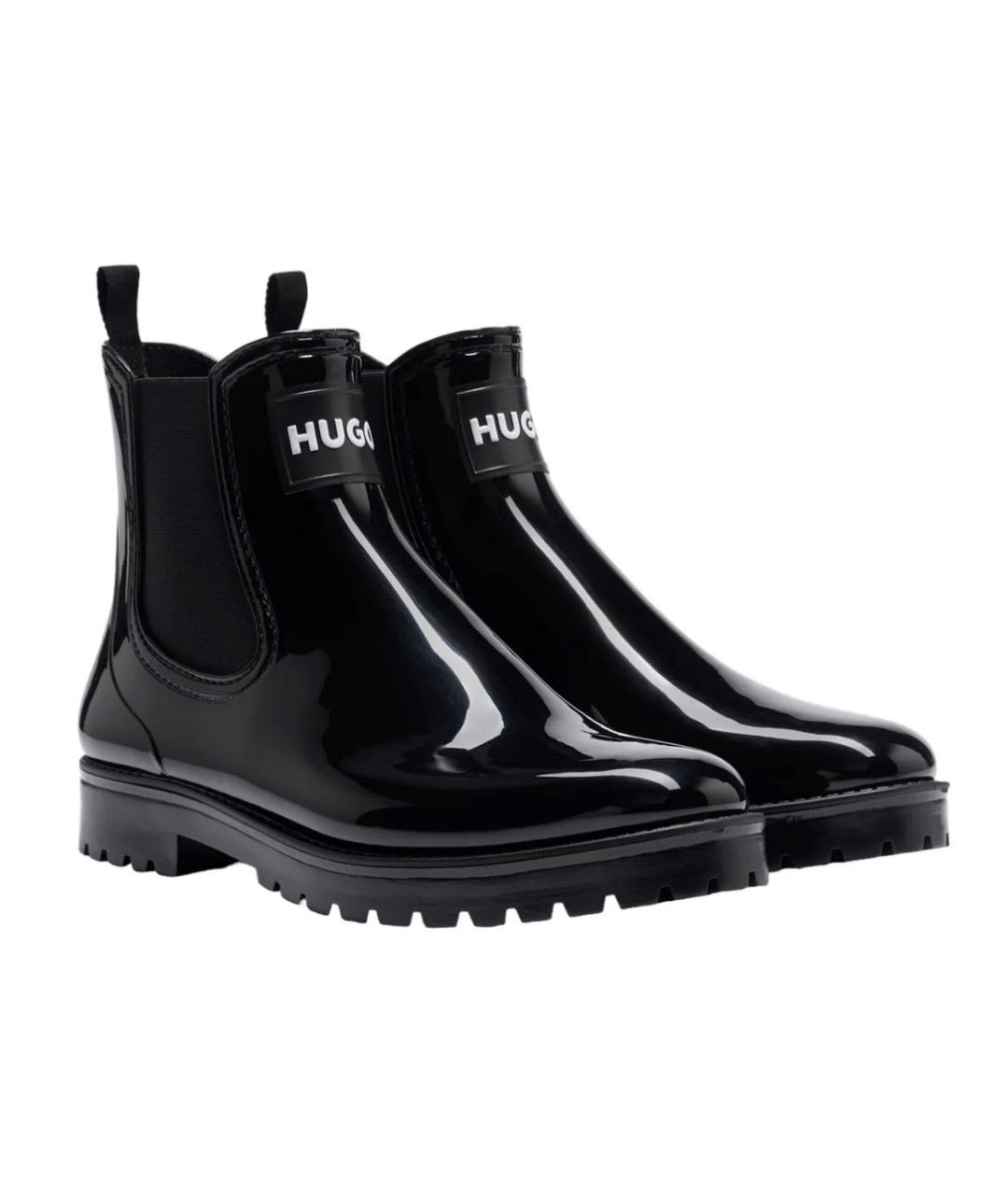HUGO Черные резиновые сапоги, фото 2