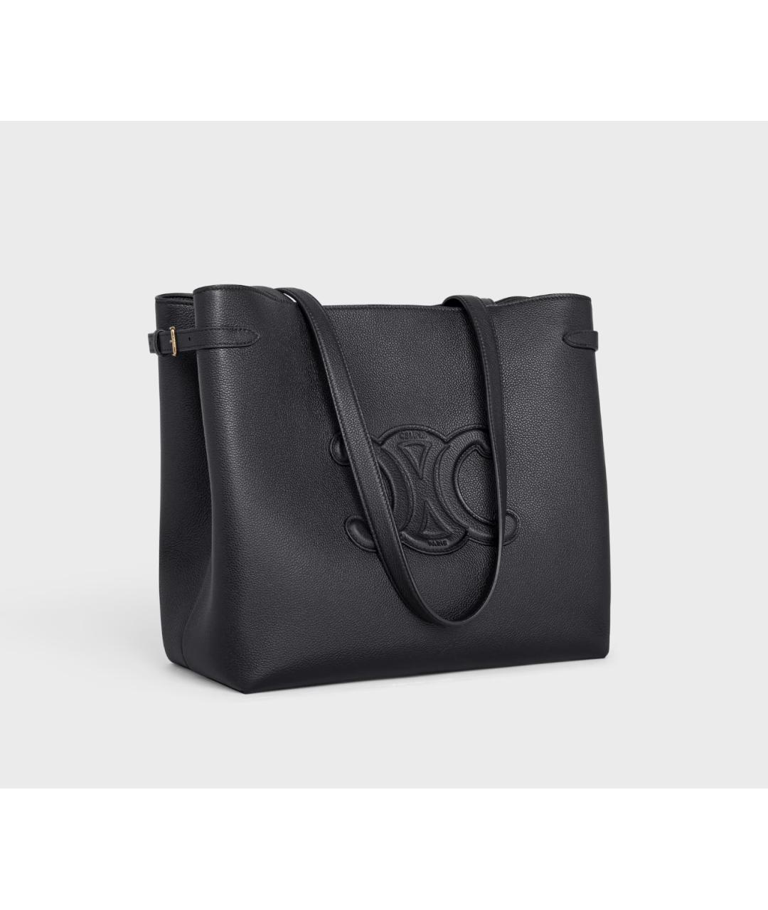 CELINE Черная кожаная сумка тоут, фото 3