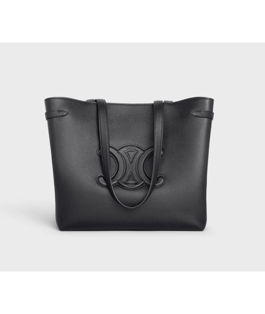 CELINE Черная кожаная сумка тоут, фото 2