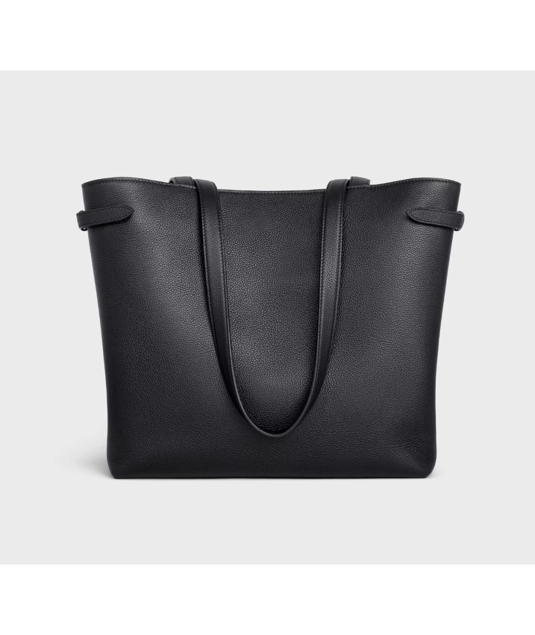 CELINE Черная кожаная сумка тоут, фото 7