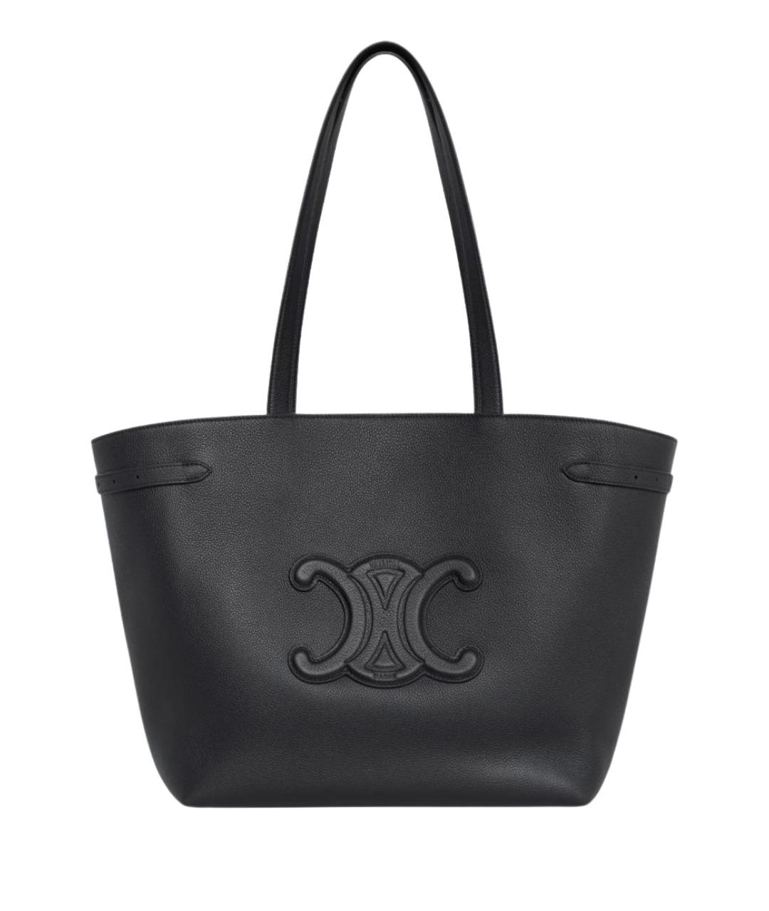 CELINE Черная кожаная сумка тоут, фото 1