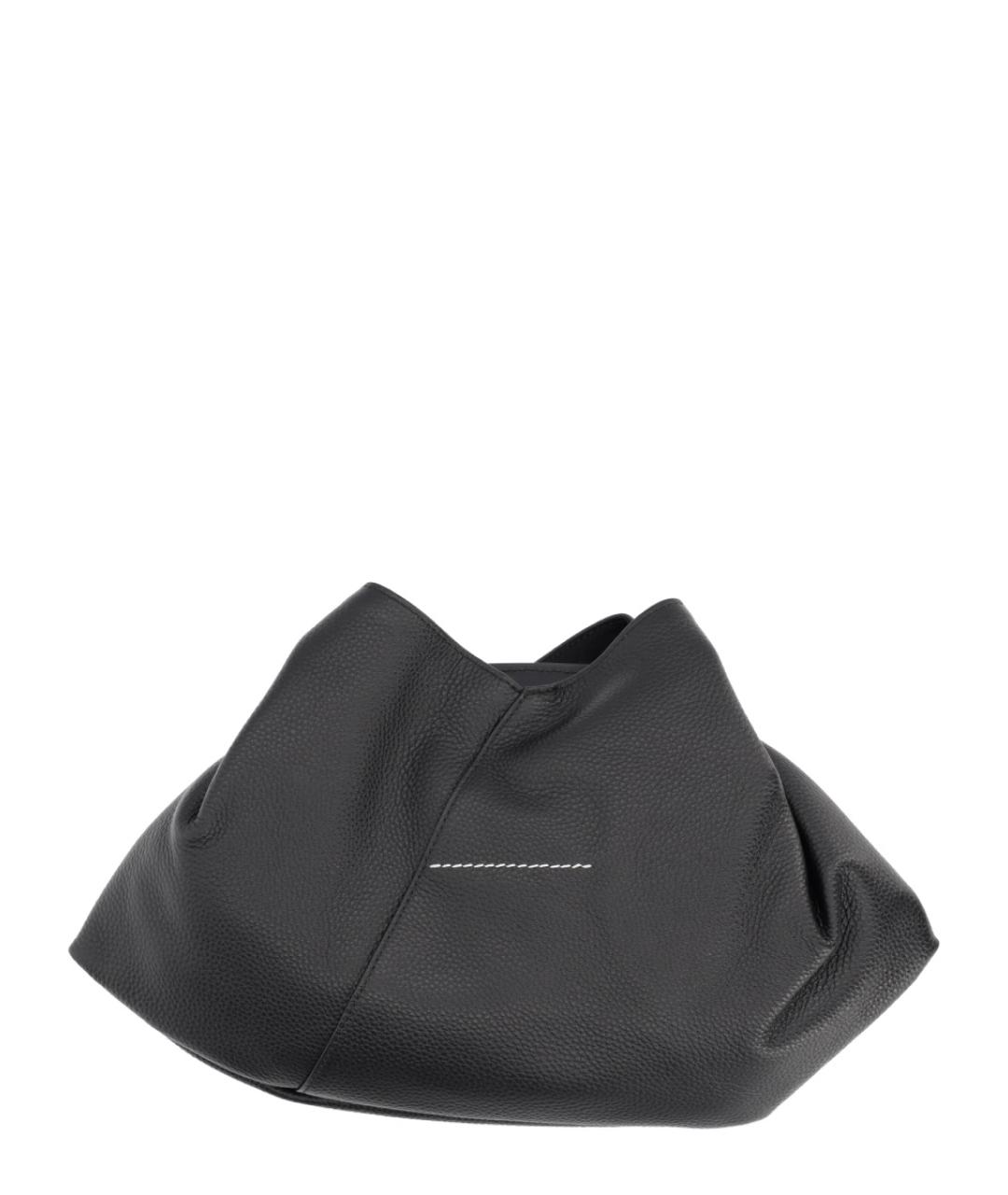 MM6 MAISON MARGIELA Черная кожаная сумка с короткими ручками, фото 2