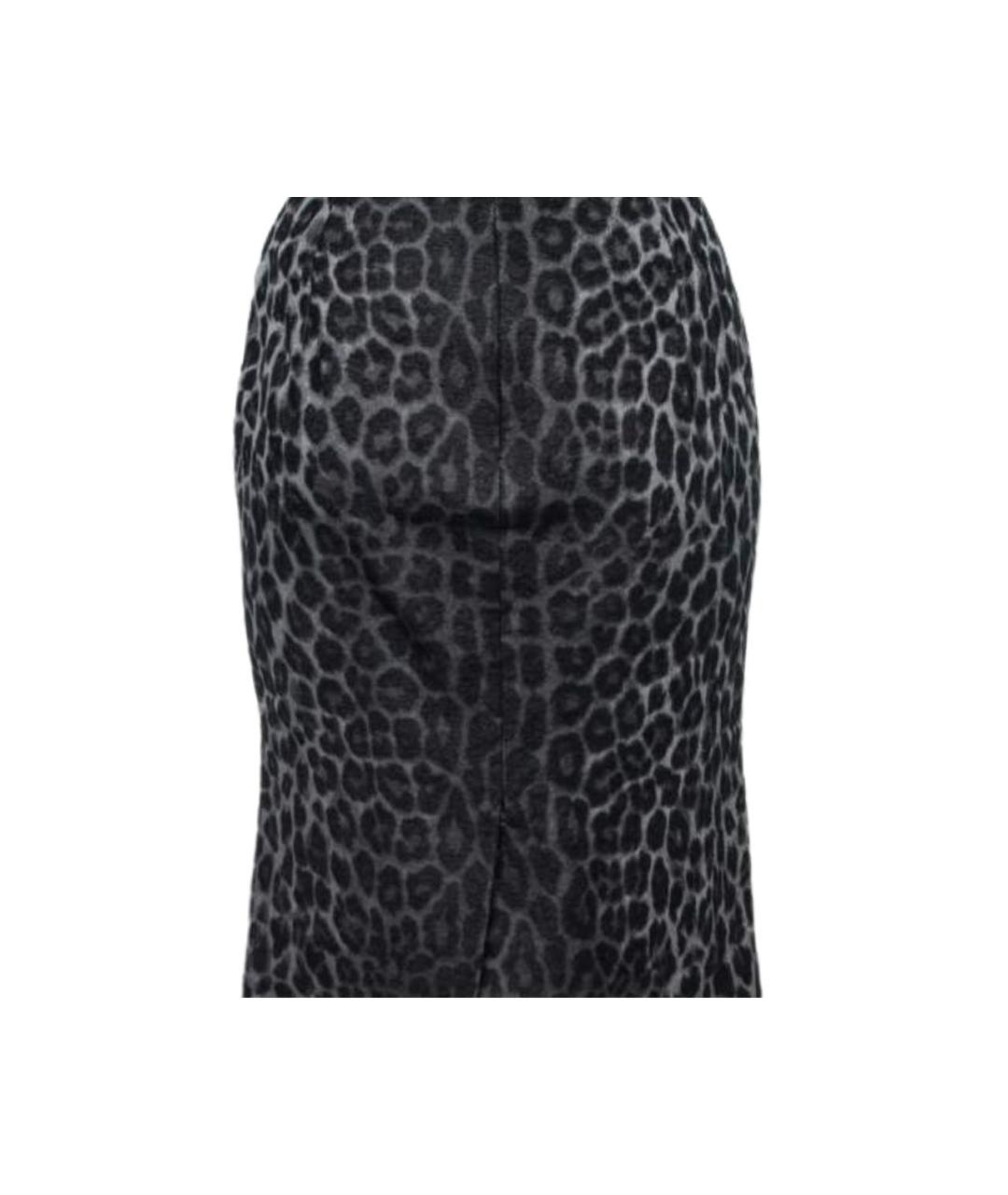 CHRISTIAN DIOR Антрацитовая шерстяная юбка миди, фото 3