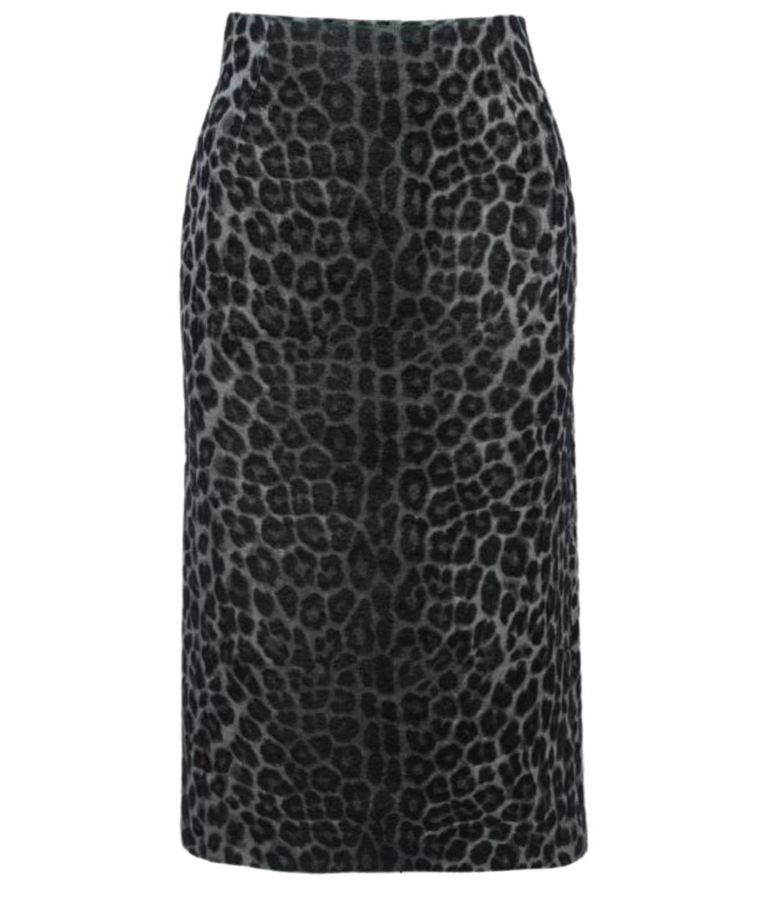 CHRISTIAN DIOR Антрацитовая шерстяная юбка миди, фото 1