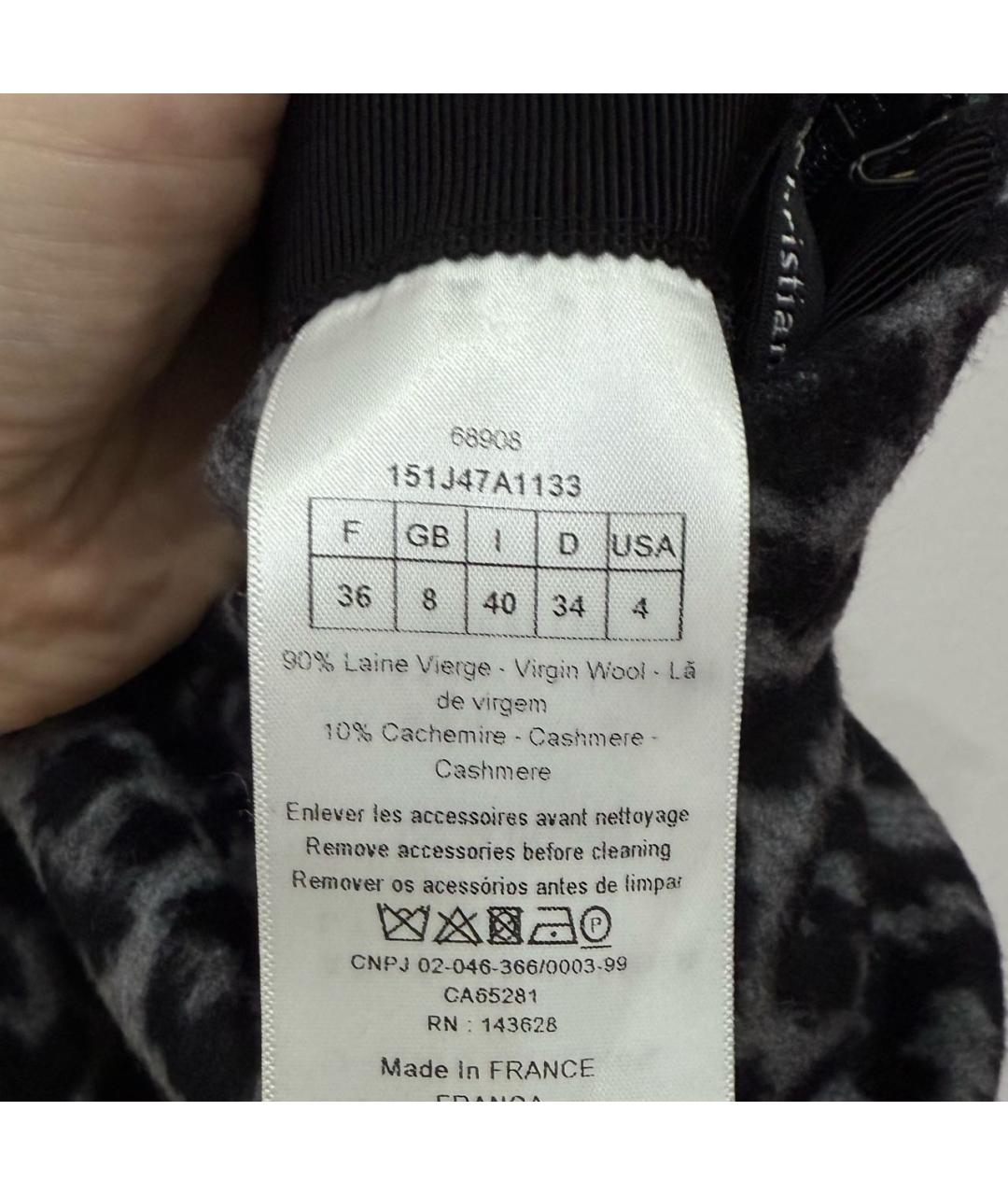 CHRISTIAN DIOR Антрацитовая шерстяная юбка миди, фото 5