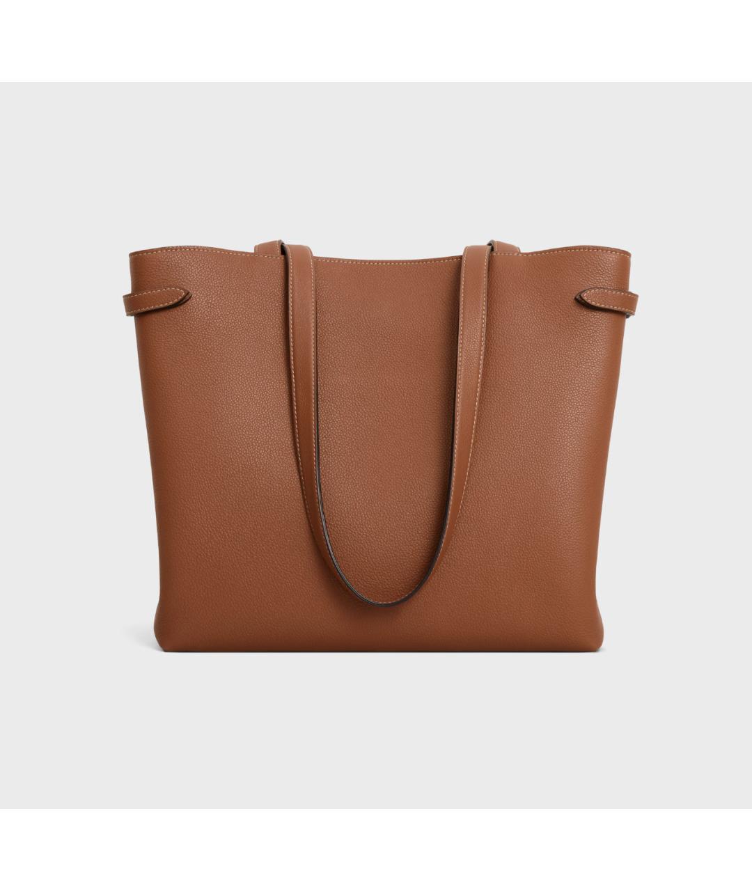 CELINE Коричневая кожаная сумка тоут, фото 7