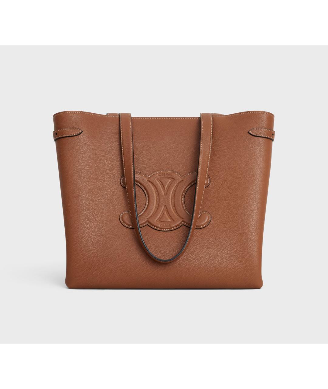 CELINE Коричневая кожаная сумка тоут, фото 2