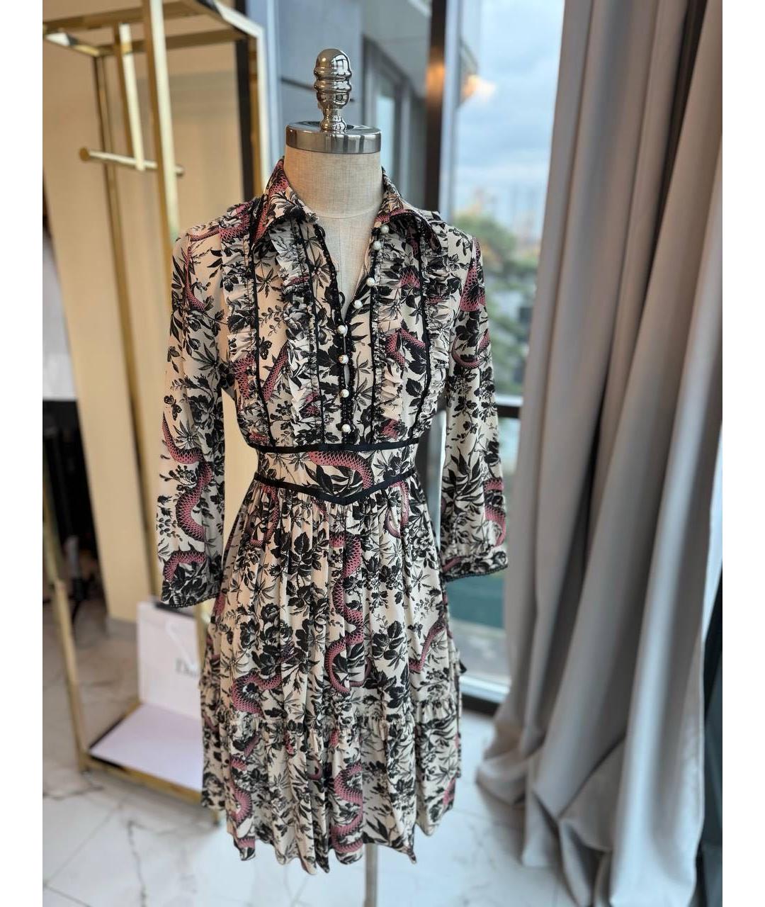 GUCCI Мульти хлопковое повседневное платье, фото 9