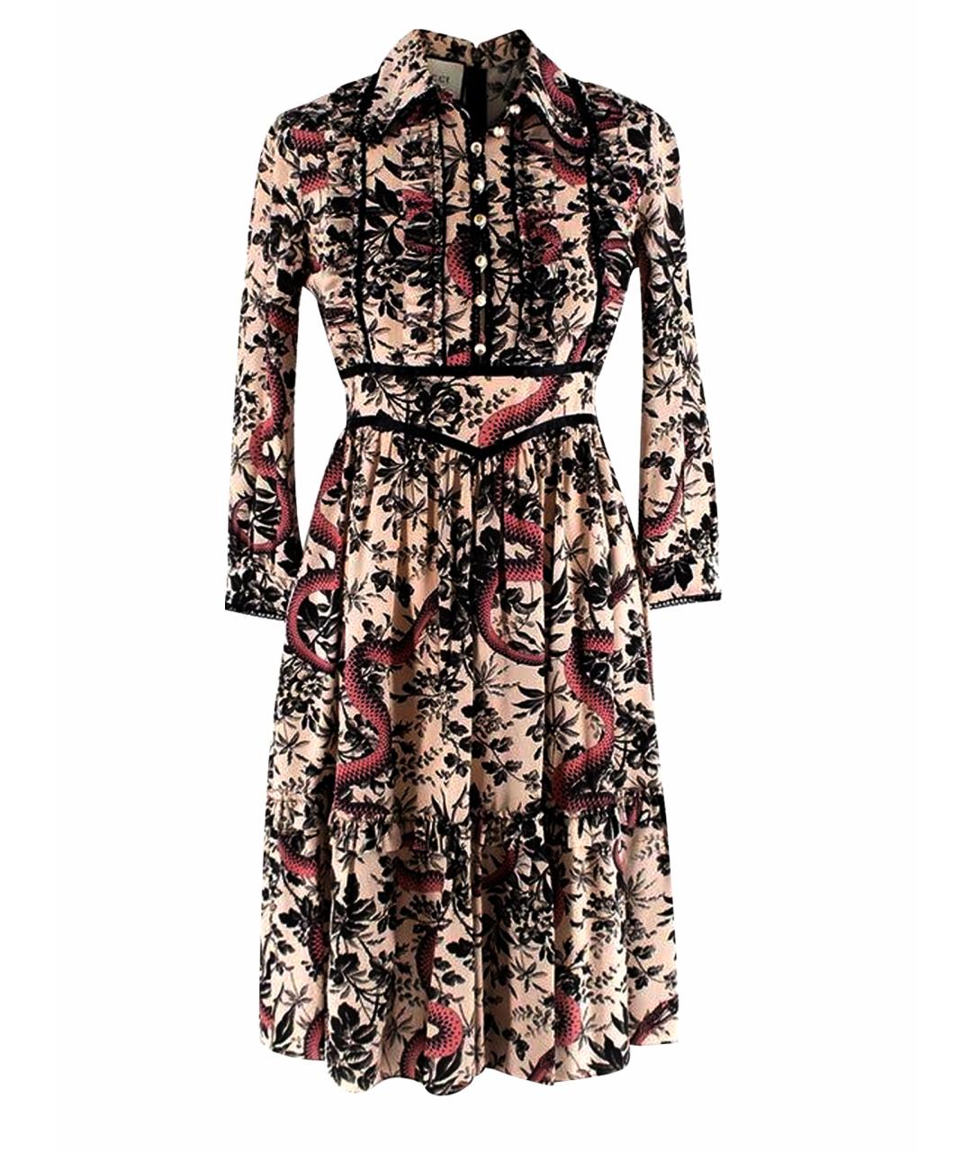 GUCCI Мульти хлопковое повседневное платье, фото 1